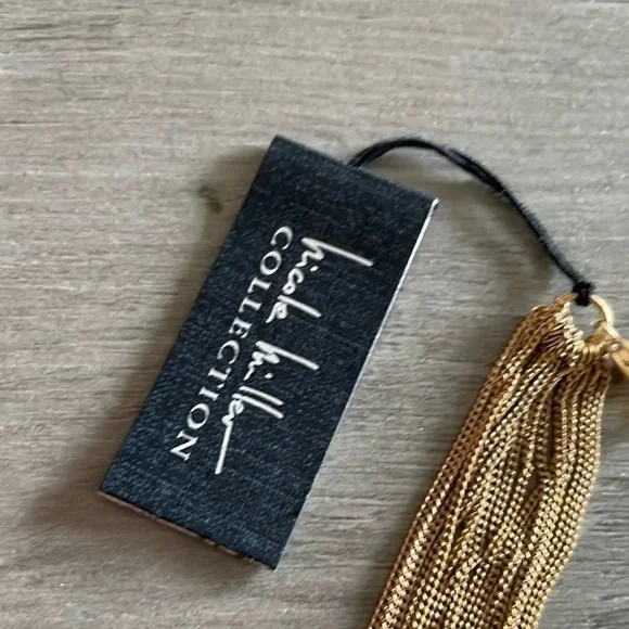 NWT Nicole Miller Gold Multi-Strand Statement Necklace Turquoise Pendant Boho - Picture 6 of 7